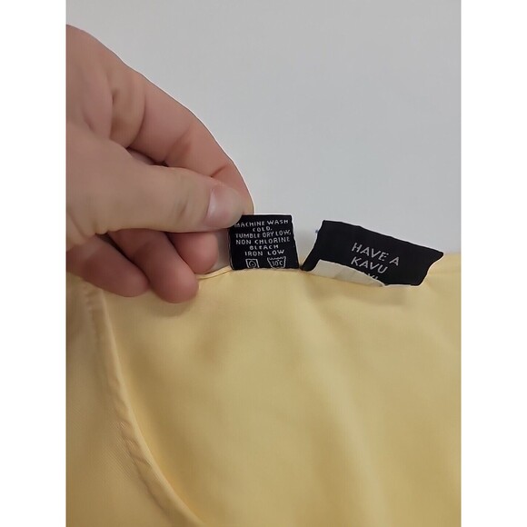 KAVU Women's Small Short Sleeve 100% Tencel Yellow Pullover Top Outdoors USA - Picture 5 of 7